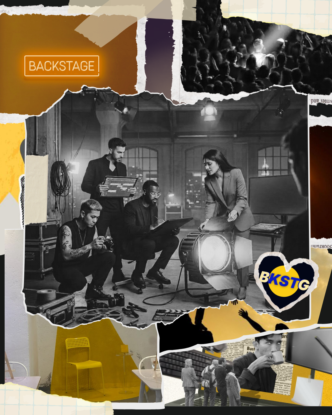 Black Beige Bold Scrapbook Photo Collage Friends Moment Instagram Post (Publication Instagram (45))